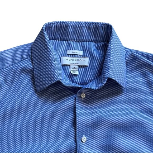 Joseph Abboud Mens Button Front'Slim Fit' Shirt-Blue/White-16 32/33(M)-GUC - Picture 3 of 6